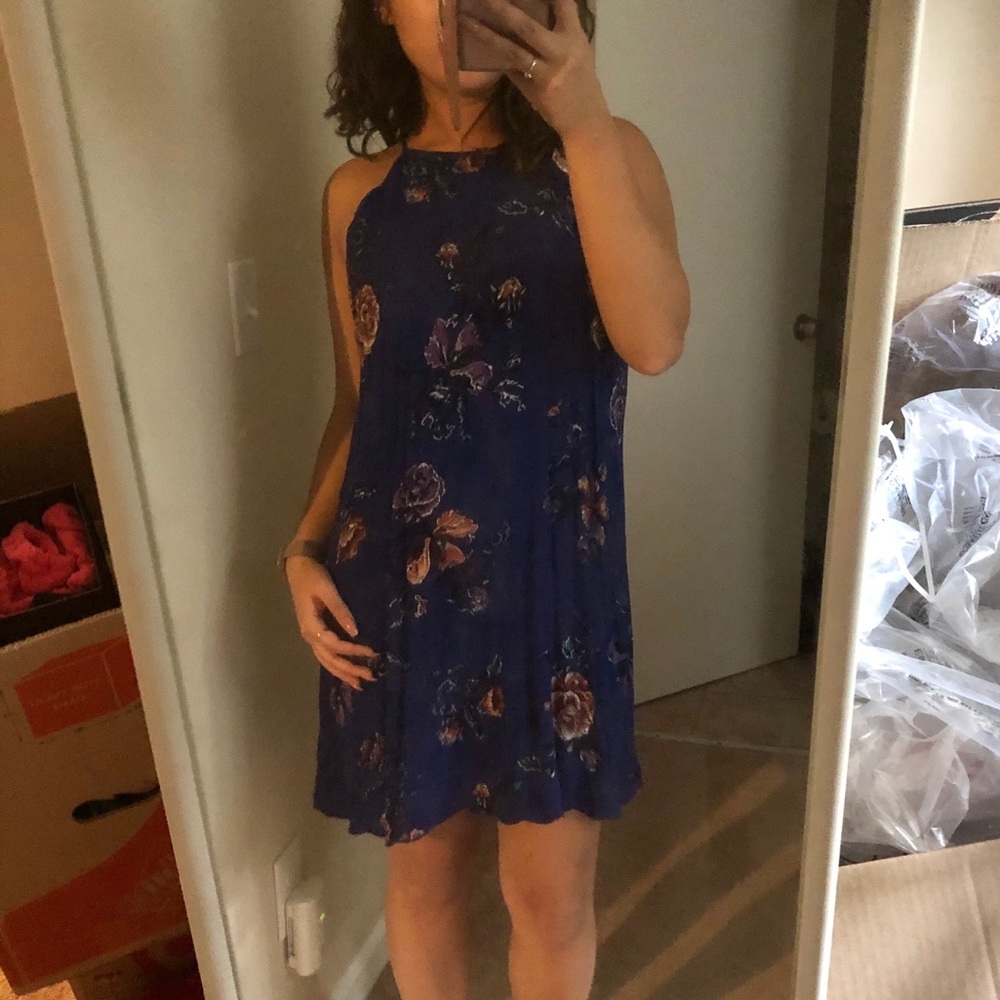 Blue floral dress